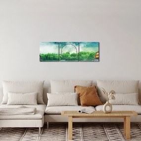 Obraz - Wymarzony krajobraz (z zegarem) (90x30 cm)