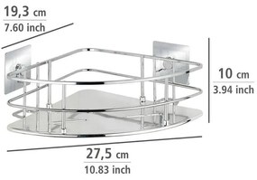 Półka łazienkowa narożna QUADRO, Turbo - Loc, WENKO