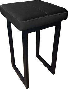 Taboret SOLID tkanina Welur stelaż metalowy STOŁEK LOFT : Kolor Stelaża - Czarny , Kolor tkaniny - VELVET - MG19, Typ tkaniny - Velvet, Wysokość - 45 cm