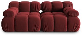 Czerwona aksamitna sofa 188 cm Bellis – Micadoni Home