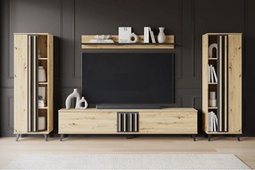 MINIO go for it, Meblościanka HURON I dąb artisan/czarny