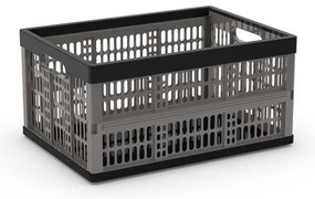 Szary plastikowy pojemnik 47,5x34,5x23,5 cm Folding Crate – KIS