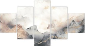 Obraz - Górska abstrakcja z teksturą marmuru (125x70 cm)
