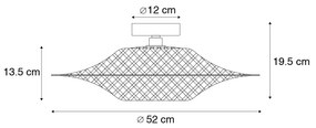 Zewnetrzna Orientalna lampa sufitowa zewnętrzna bambusowa 50 cm IP44 - RinaKolonialny Oswietlenie zewnetrzne