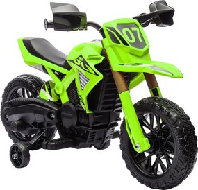 AIYAPLAY motocykl elektryczny dla dzieci 3-8 lat z kółkami pomocniczymi klaksonem dźwiękiem startu zielony mały średni duży motocykl | Aosom PL