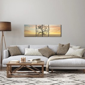 Obraz - Drzewo na pustyni (z zegarem) (90x30 cm)