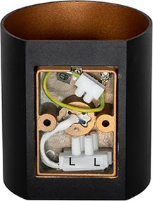 Nowoczesna lampa ścienna czarna z mosiądzem - Sabbio