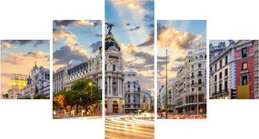 Obraz - Calle Gran Vía, Madryt, Hiszpania (125x70 cm)