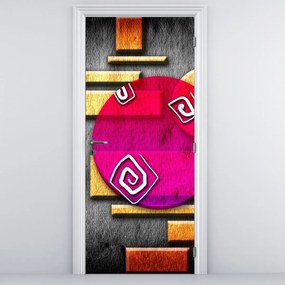 Fototapeta na drzwi - Abstrakcja z historycznymi symbolami (95x205cm)