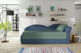 Sofa rozkładana z funkcją spania AGA granatowa/zielona prawa ELTAP