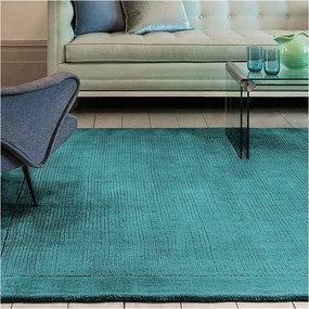 Nowoczesny dywan, ręcznie tkany w 100% wełna - 120x170cm - zielono-niebieski - York