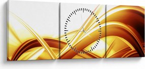 Obraz - Żółta abstrakcja (z zegarem) (90x30 cm)
