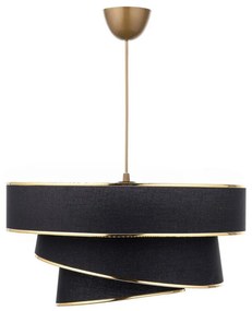 Lampa wisząca w czarno-złotym kolorze z tekstylnym kloszem ø 40 cm Couper – Opviq lights