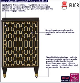 Czarna stojąca szafka łazienkowa w stylu retro - Rebex 24X