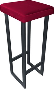 Hoker ALEX krzesło barowe tkanina Welur podstawa metalowa : Kolor Stelaża - Grafit, Kolor tkaniny - VELVET - MG31, Wysokość - 90 cm