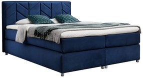 Granatowe welurowe łóżko pikowane 5 rozmiarów  W9-E19