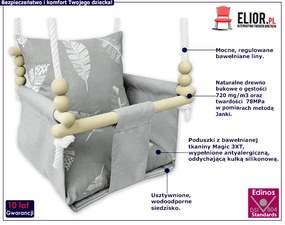 Kubełkowa huśtawka dla niemowlaka piórka - Beti