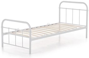 Białe pojedyncze łóżko z metalu 90x200 F7-F49