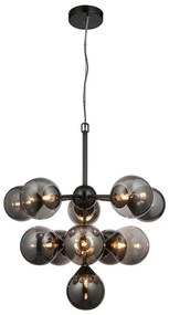 Endon 101147 - Żyrandol na przewodzie OSCAR 11xG9/18W/230V czarny/przydymiony