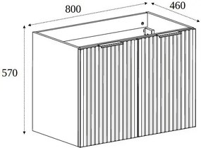 Biała dwudrzwiowa wisząca szafka do łazienki 80 cm R2-E70