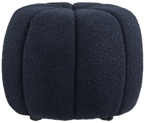 Ciemnoniebieski puf z materiału bouclé Paisley – House Nordic