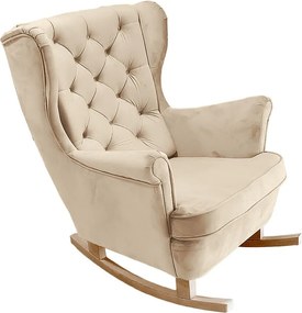 Fotel Relax z Tapicerowanym Siedzeniem i Podłokietnikami, Fotel TV 102x81x95cm Beżowy_29803