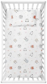 Biała pościel dziecięca do łóżeczka z bawełny renforcé 100x150 cm Safari – Mijolnir
