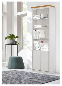 Biały regał z litego drewna sosnowego 74x223 cm Anita – Støraa