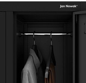 Szafa socjalna BHP ubraniowa 10-drzwiowa czarna: BARTEK 1360 x 1720 x 450 mm