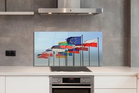 Szklany Panel Dużo flag