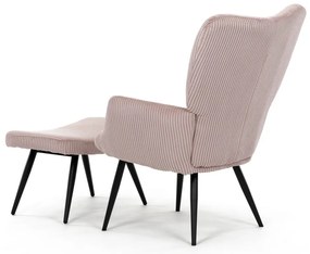 Fotel relaksacyjny z podnóżkiem L7285 PINK6,różowy