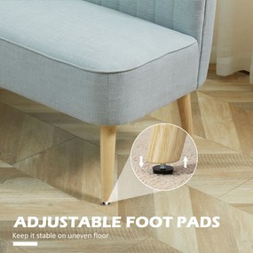 HOMCOM 2-osobowa sofa, miękkie obicie, łatwa w pielęgnacji, udźwig do 220 kg, 117 x 56,5 x 77 cm, jasny zielony | Aosom PL