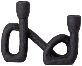 Czarny świecznik Bloomingville Mashel, wys. 16,5 cm
