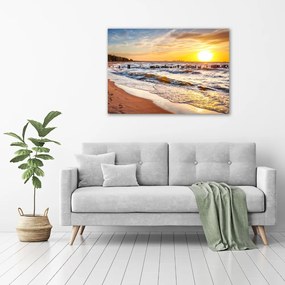 Foto obraz na płótnie Zachód słońca plaża