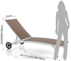 Biały/brązowy metalowy leżak ogrodowy Kastri – Tomasucci