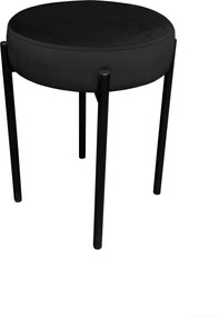 Taboret DIOR stelaż metalowy tkanina Welur : Kolor Stelaża - Czarny , Kolor tkaniny - VELVET - MG19, Typ tkaniny - Velvet