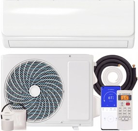 HOMCOM Klimatyzator mini-split 9000 BTU i pompa ciepła, klimatyzator inwerterowy z WiFi i zestawem instalacyjnym | Aosom PL