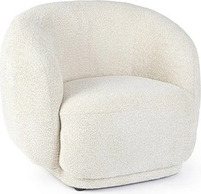 Fotel z naturalnej tkaniny z efektem bouclé - TECLA