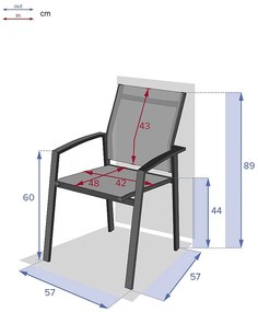 Komplet aluminiowy BERGAMO I. 1+8 (biały)