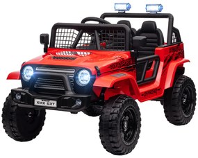 AIYAPLAY Elektryczny samochód dla dzieci z łagodnym zawieszeniem, sterowany pilotem, LED swiatła, klakson, 12V silniki, z plastiku i metalu, Czerwony