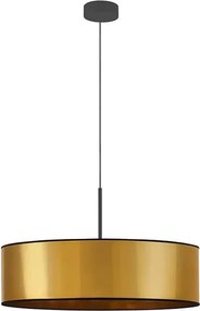 Złoty żyrandol z abażurem walec 60 cm - EX874 R2-K09