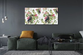 Obraz drukowany na płótnie Ptaki Siedzące na Gałęzi