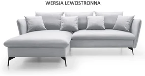 Narożnik z funkcją spania LINDA VELVET szary prawy/lewy PIASKI Meble