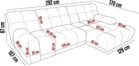 Narożnik COCOON S w układzie L z elektryczną regulacją siedziska Lewostronny w tkaninie JAGUAR 02