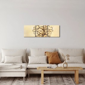 Obraz - Drzewo życia (z zegarem) (90x30 cm)