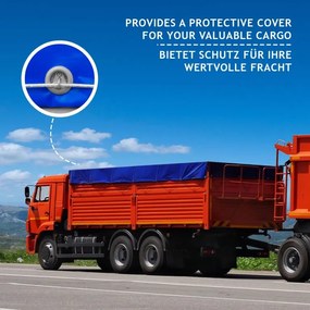 Plandeka JAGO 650 g/m², aluminiowe oczka, niebieska, 3x5 m