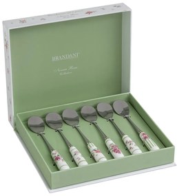 Zestaw 6 łyżeczek z ceramiczną rączką Brandani Nonna Rosa