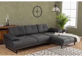 Ciemnoszara sofa narożna Artie Mustang, narożnik prawy