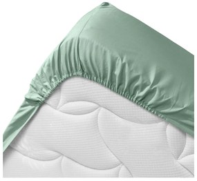 Jasnozielone prześcieradło z bawełny organicznej z gumką 140x190 cm Biolina – douceur d'intérieur