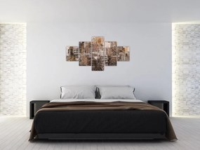 Obraz - Abstrakcja w odcieniach brązu (125x70 cm)